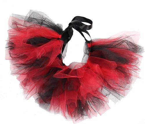 pawpatu Espíritu de equipo tul tutú para perros XL, hechos a mano en EE. UU., Rojo y Negro