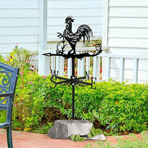 Miniatura 4 de Vana de metal con forma de gallo para montaje en techo, paleta meteorológica al aire libre, para jardín, cobertizo, jardín, patio, decoración