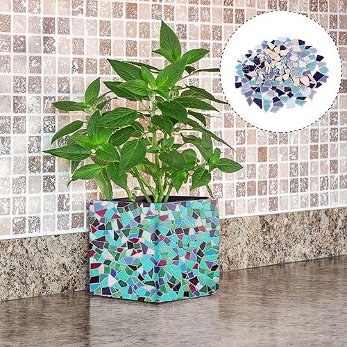 Miniatura 2 de EXCEART Azulejos de mosaico de cerámica rotos de 7.05 oz, piezas de mosaico de cerámica, piezas de azulejos de cerámica, azulejos esmaltados para