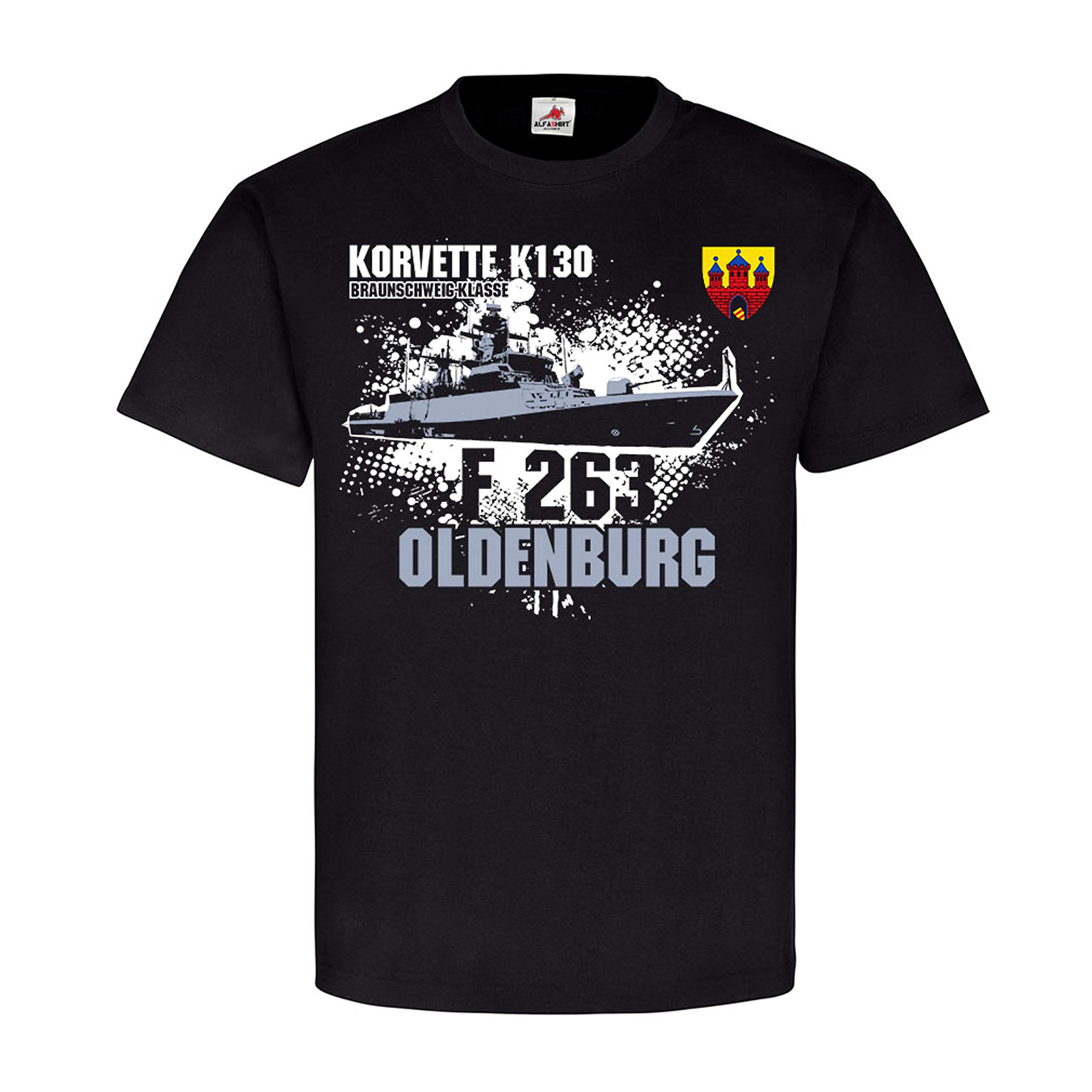 Korvette K130 Marine T-shirt Noir Medium au Tissu Résistant Copytec