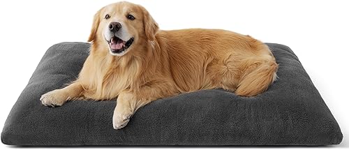 Miniatura 13 de Bedsure - Cama lavable XL para perros de gran tamaño para jaula, almohada de lujo esponjosa para mascotas con fondo antideslizante, almohadilla