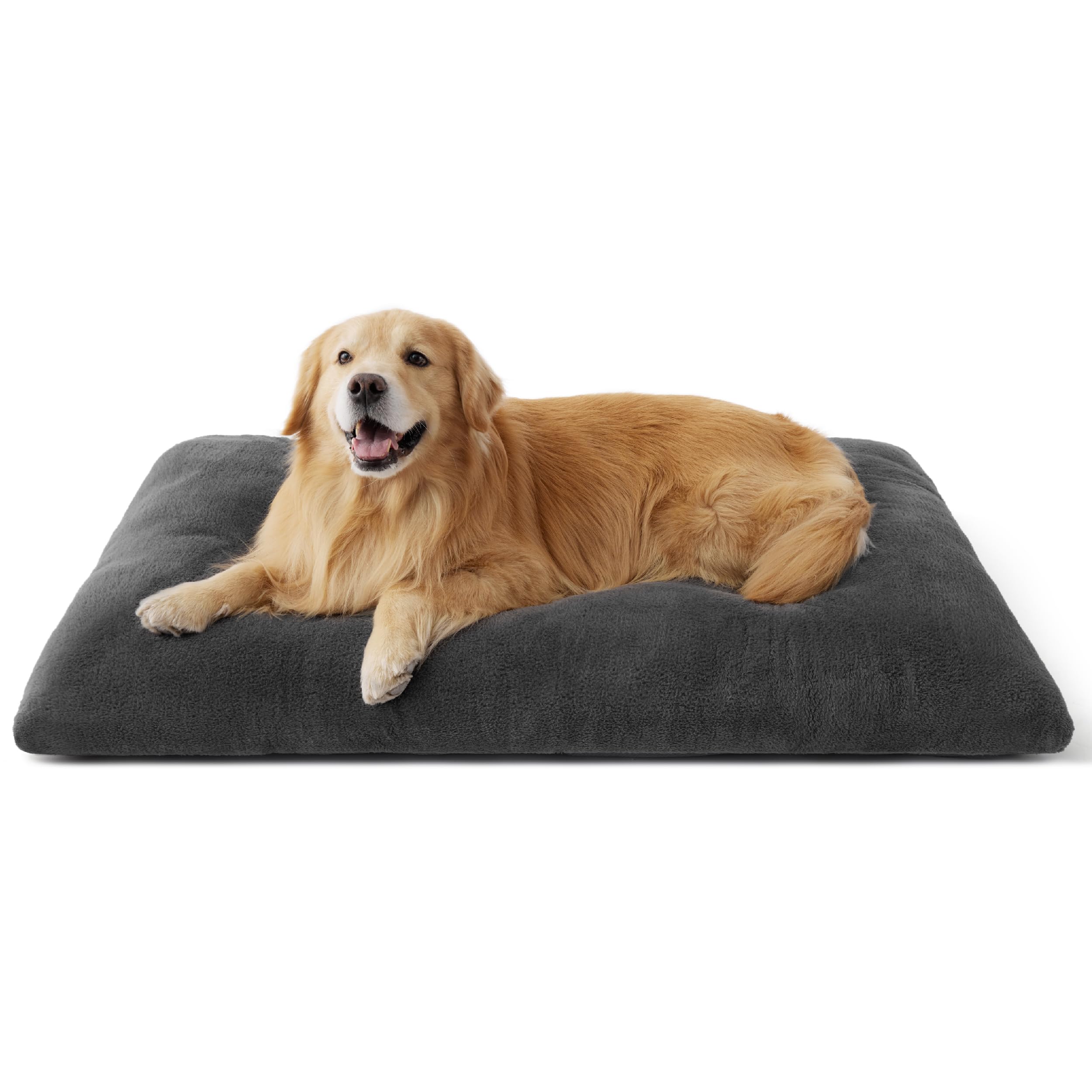 Bedsure Washable XXL Dog Bed for Crate, Giant Comfort Fluffy Plush Pet Pillow Bed Kennel Pad with Non-Slip Bottom, Machine Washable Pet Sleeping Mat