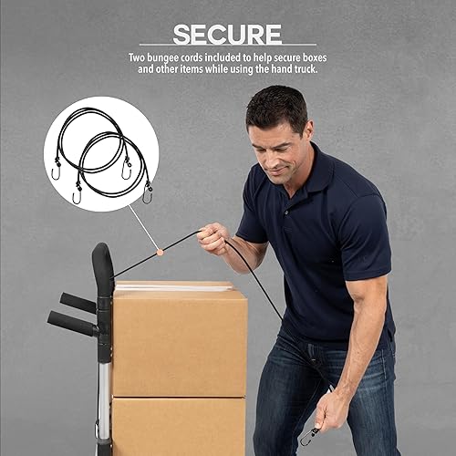 Miniatura 5 de Vergo, S300L,carretilla de mano plegable de acero industrial, plataforma móvil, capacidad hasta 400 lb, color plata