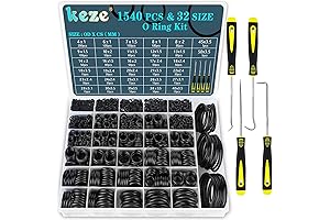 KEZE 32 Size 1540 Pcs Rubber O Rings Assortment Kit