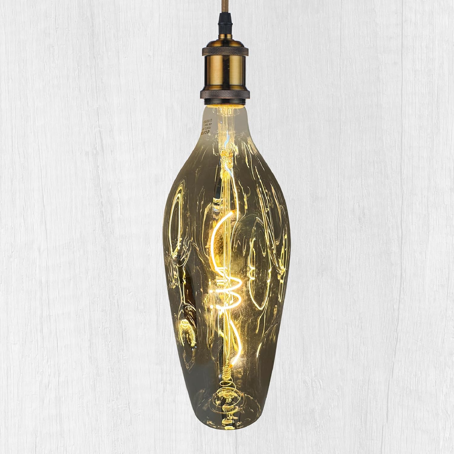 Oversized Decorative LED Light Bulbs,Giant Vintage Edison Light Bulb,VT115 Huge Bulbs, Pendant Lighting,Smoke Glass 2200K Warm White, 6W Dimmable 120LM(15W eq.), E26 Base (VT115Smoke)