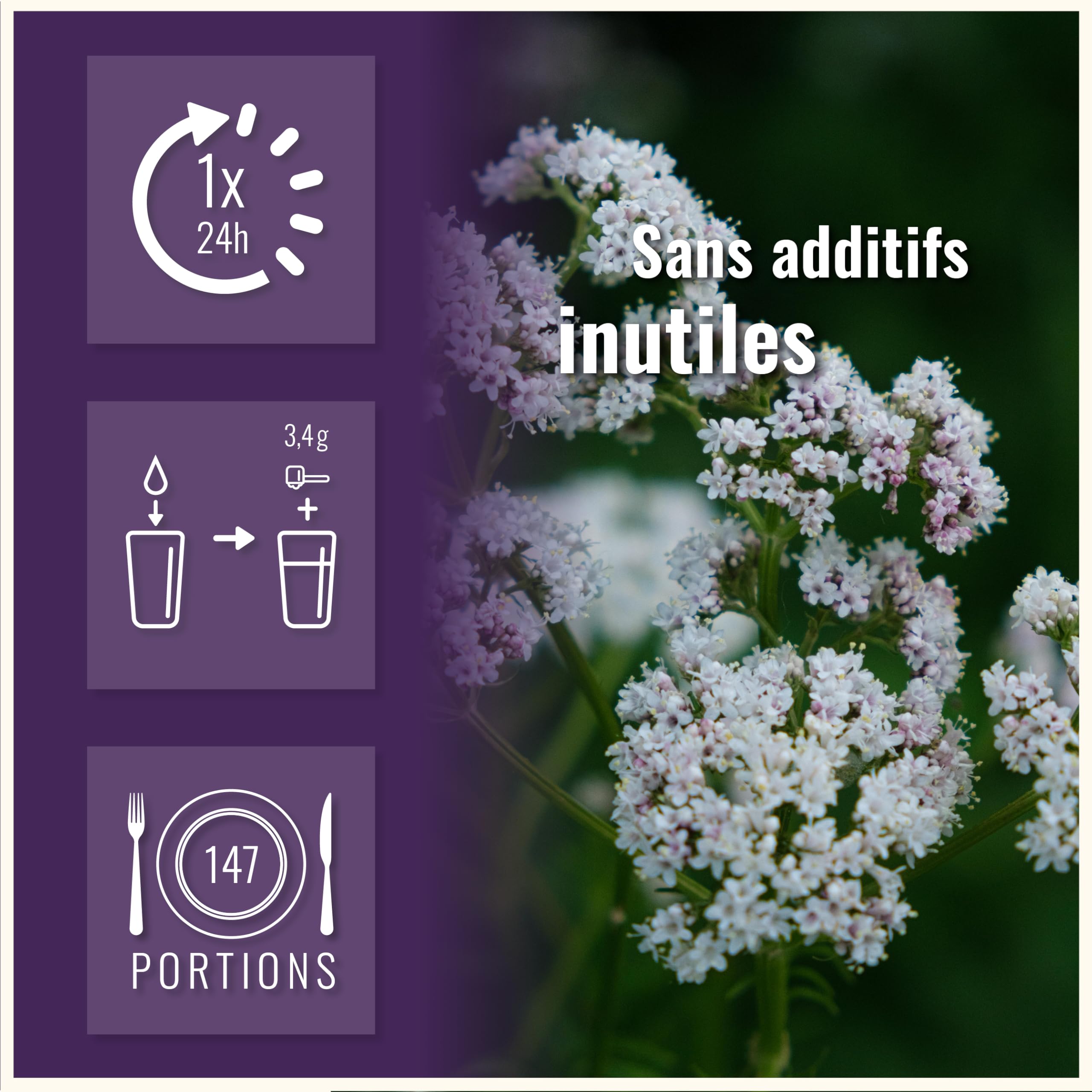 Valériane à haute dose - 180 gélules - 600mg de valériane à haute dose par gélule