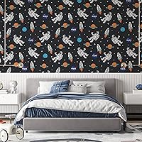 Vista 1 de EGD Papel tapiz de astronautas y planetas, papel tapiz de la NASA, decoración de habitación de niños, papel tapiz para diseño de interiores