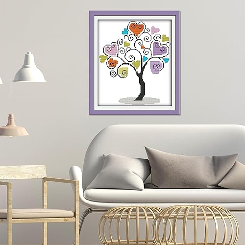 Miniatura 25 de Maydear - Kit de bordado de punto de cruz con estampado para principiantes, hilo 14CT de 2 hebras Kits de punto de cruz B-Landscape para adultos