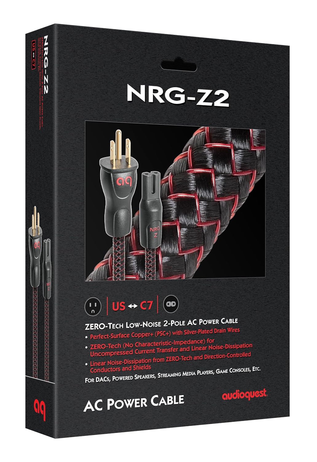 AudioQuest NRG-Z2 Power Cable (1m, 1 x C7 > 1 x 3-Prong Wall Plug)