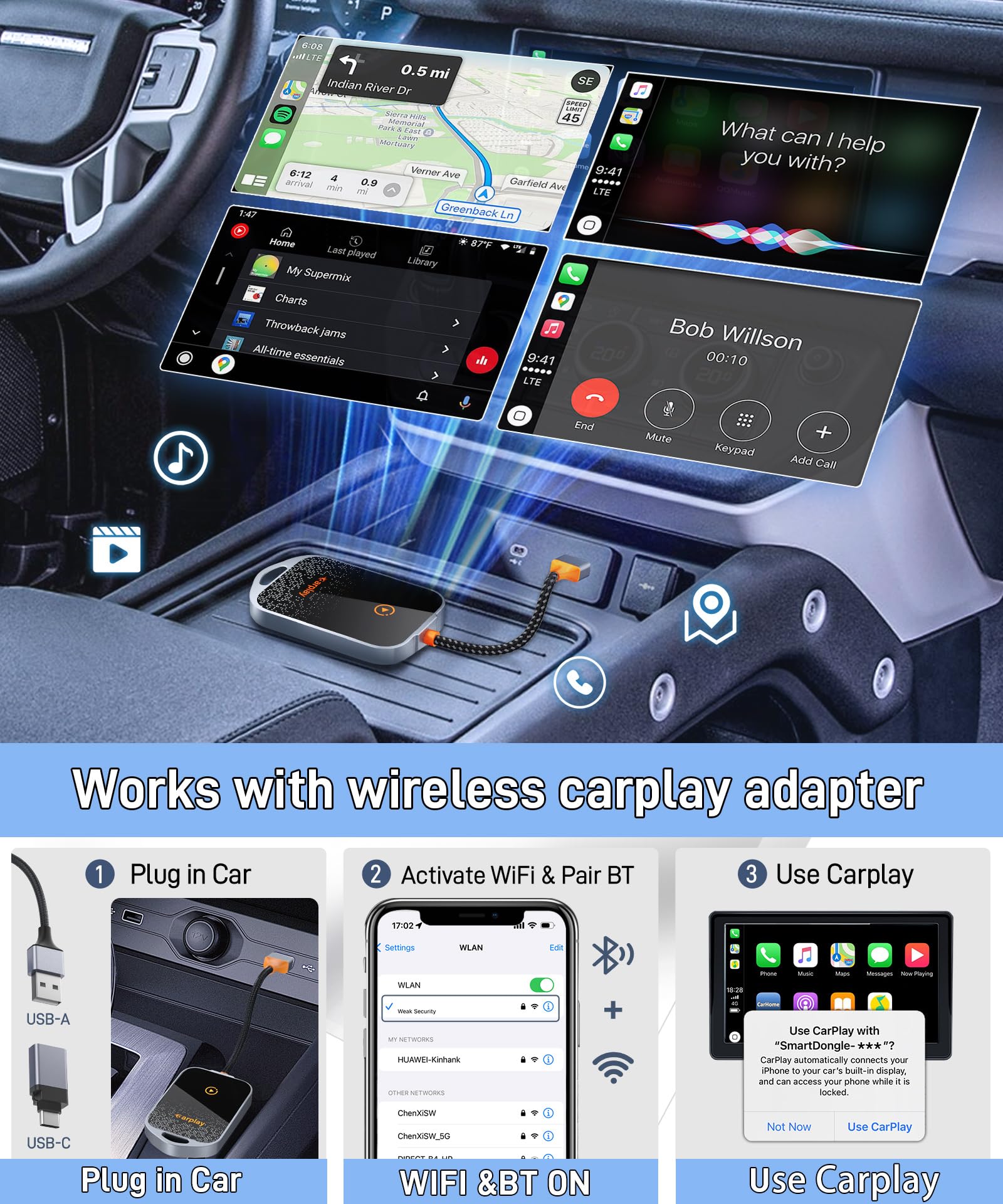 Amazon.com: Wireless Carplay Adapter - Converts Factory Wired 