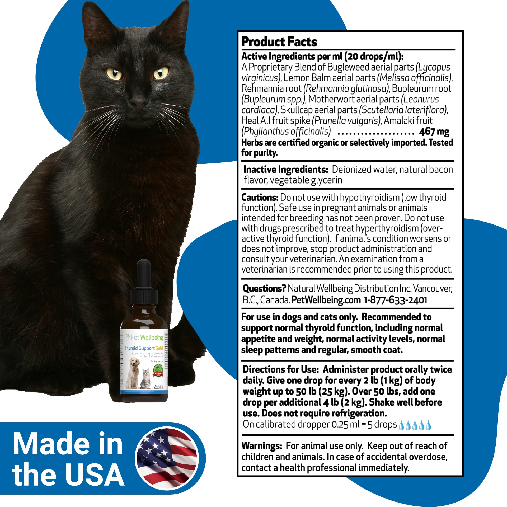 Buy Pet Wellbeing Herbal Thyroid Support for Cats + Supports Healthy