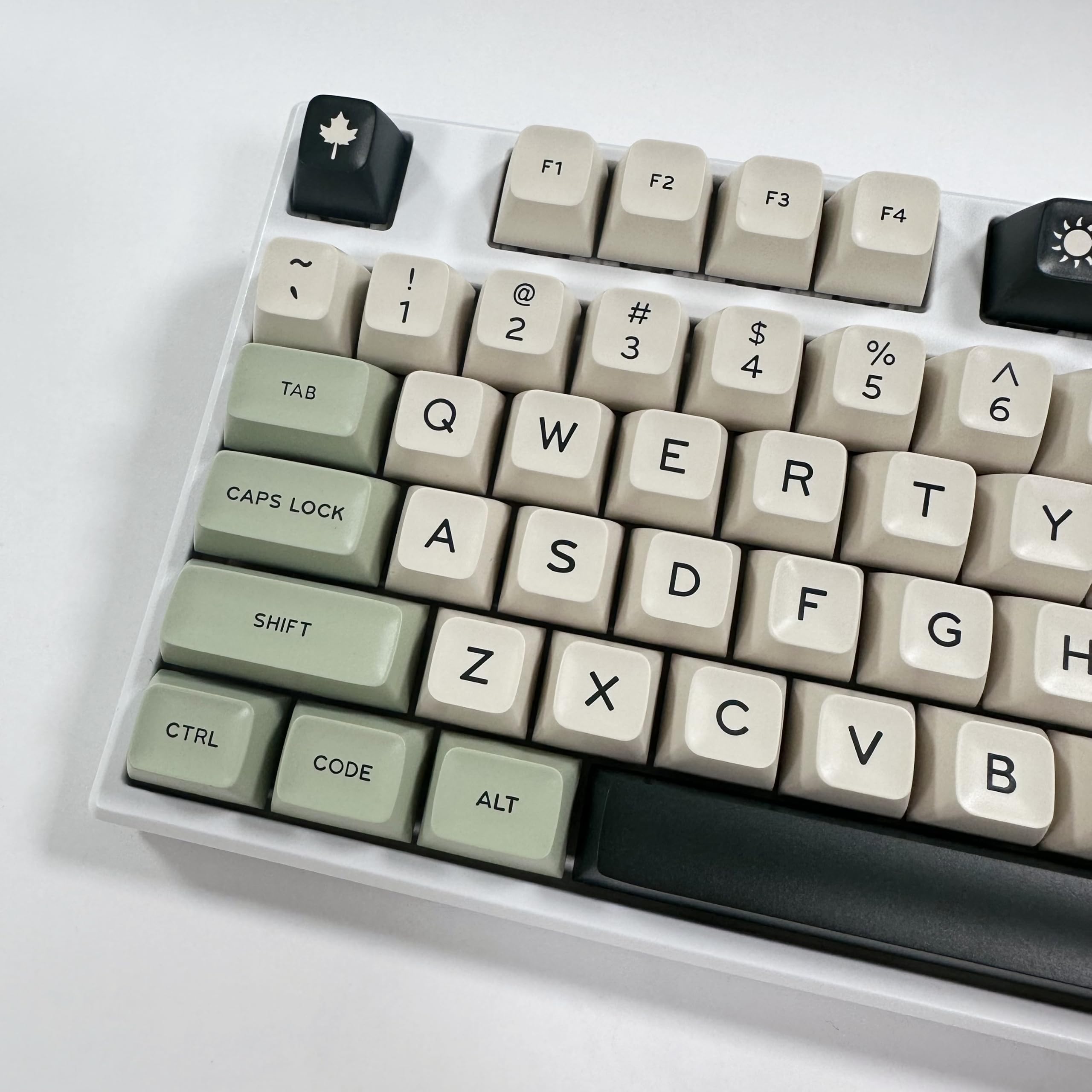 SOLIDEE PBT Double Shot SA Profile Keycaps 175 Klawisze,Keycapy niestandardowe,Grube keycapy PBT profil SA do przełączników Cherry MX do klawiatur mechanicznych,układami 60%65%75% TKL100%(Matcha)