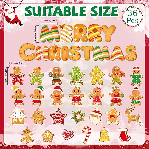 Miniatura 9 de 36 imanes de Navidad para refrigerador, cubierta magnética para refrigerador, Papá Noel, decoración navideña para buzón, casillero, nevera,