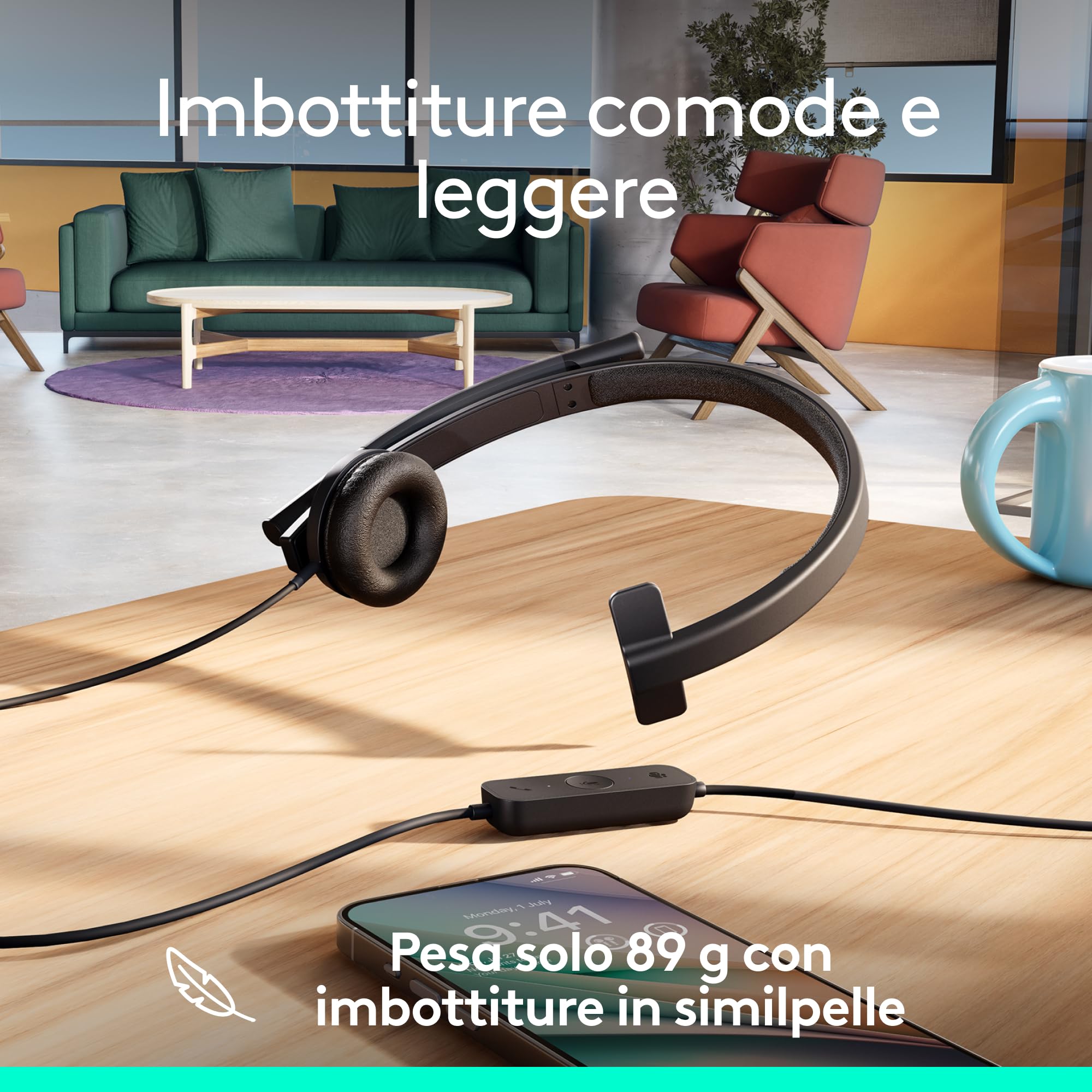 Logitech H570e cuffia con microfono per PC e Mac
