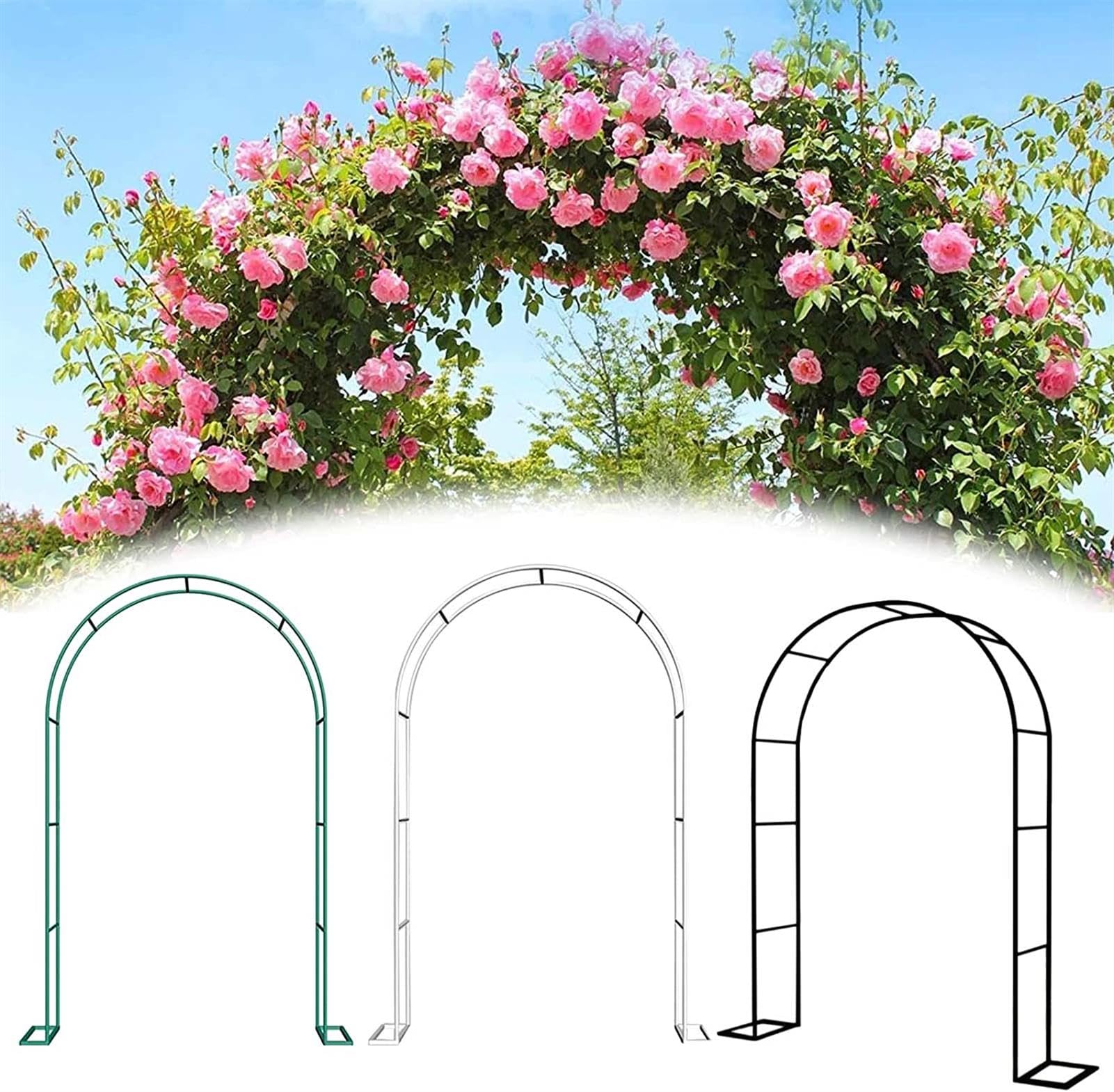 GueTTO Large Metal Garden Arch For Climbing Plant Wide 1.4m 1.6m 1.8m 2.4m 2.8m 3m 3.5m Sturdy Durable Rose Archway Weather-Resistant Iron Tubular Pergola Trellis Color : Black,Green,W140*H230cm