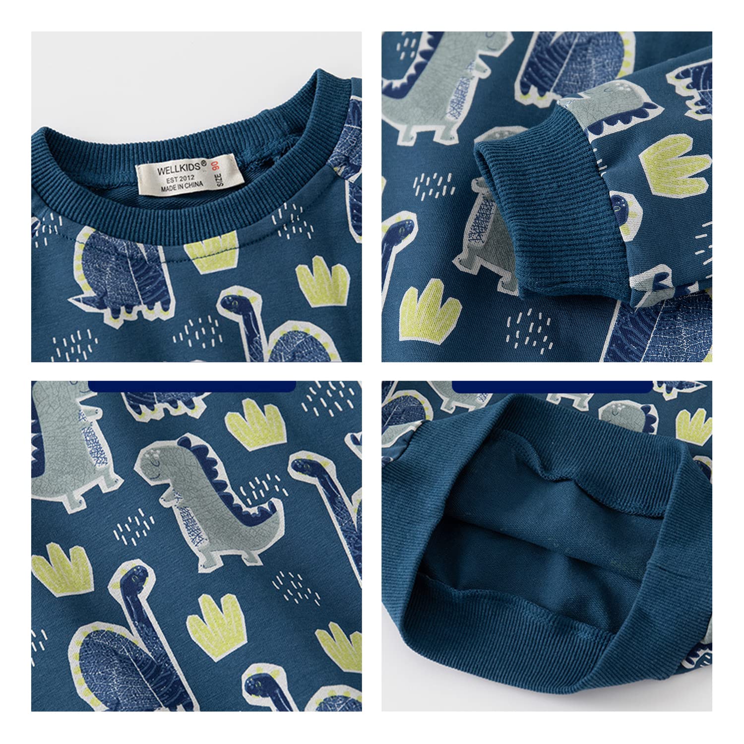 Volunboy Enfant Garcon Jogging Dinosaure Ensembles, Crew Neck Sweat et jogpant Deux pièces