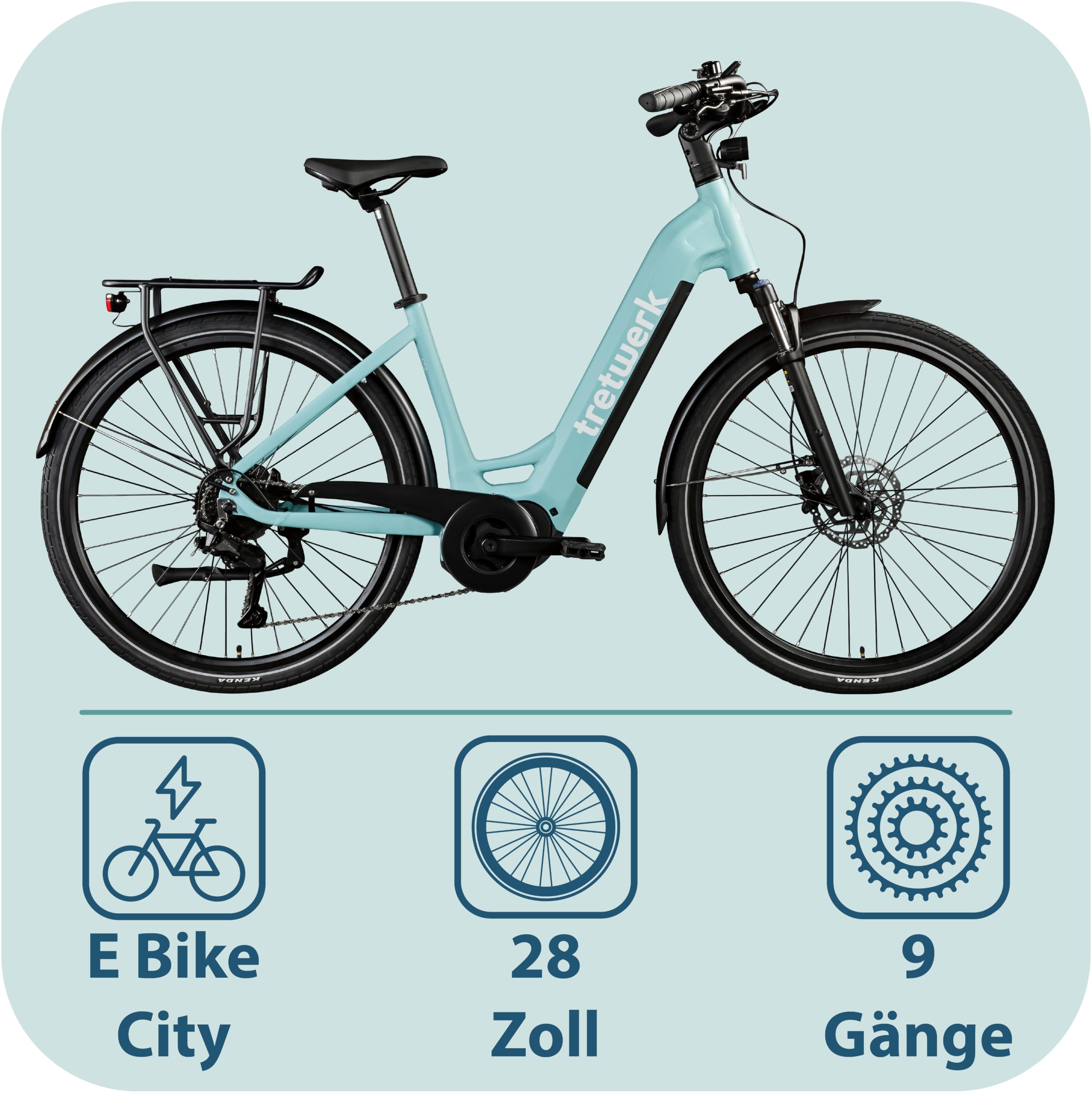 TRETWERK 28 Zoll E-Bike Damen Fahrrad Trekkingbike - Amber - Pedelec Damenfahrrad mit 8 Gang Schaltung