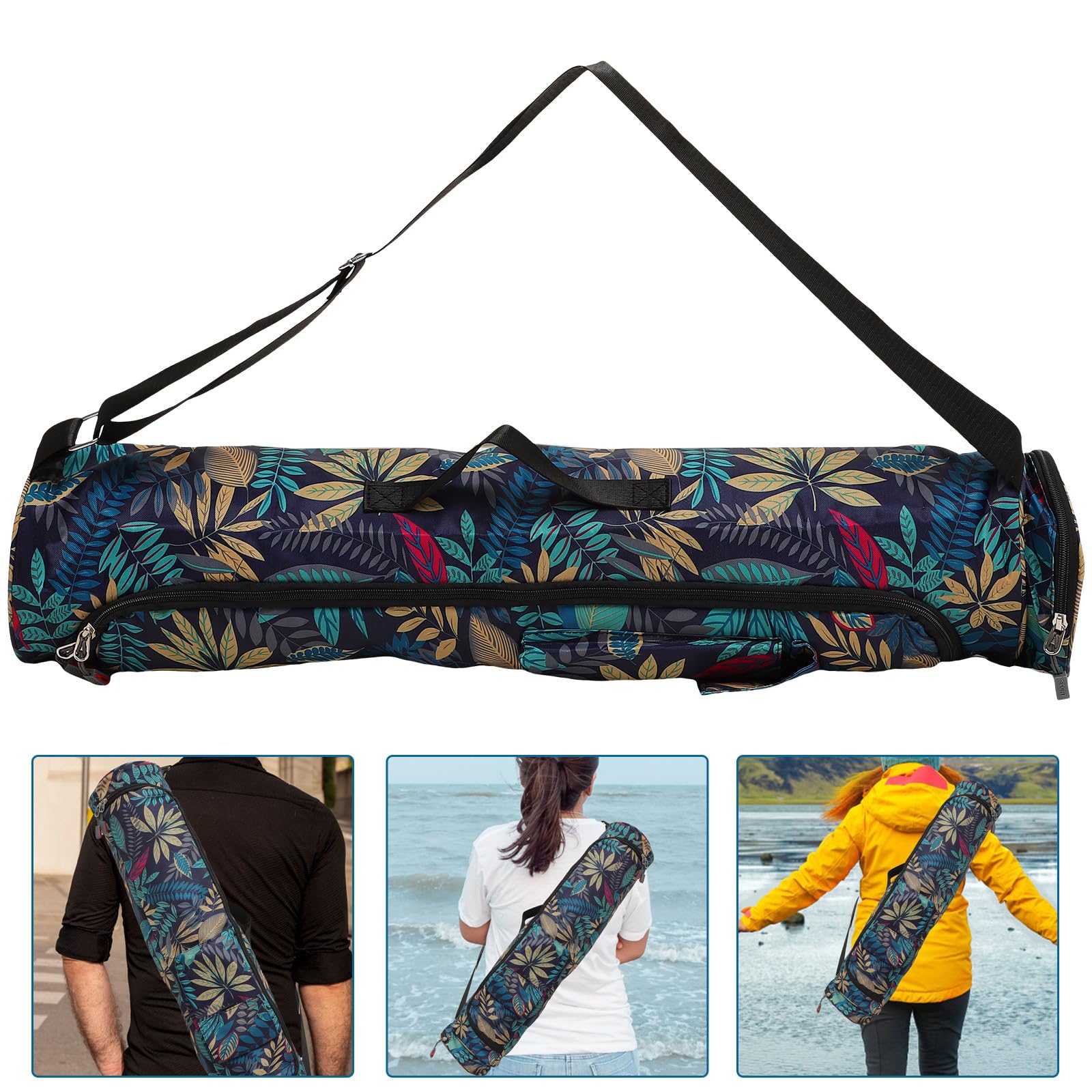 NOLITOY Esterilla Nacional Cilíndrica Bolsa de de Tela para Oxford y Yoga Estampado de Estilo Ligera Fácil de Usar para Gimnasio y Viajes