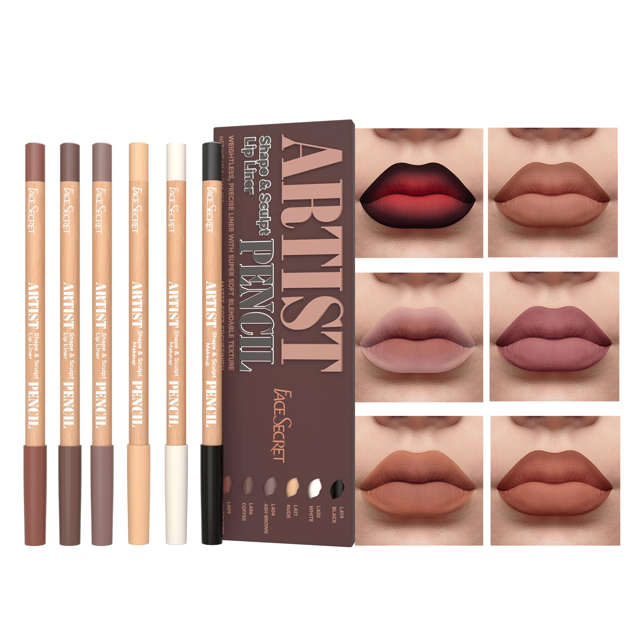 Amazon.com : 6pcs Nude Lip Liner Makeup Set - Waterproof & Smudge