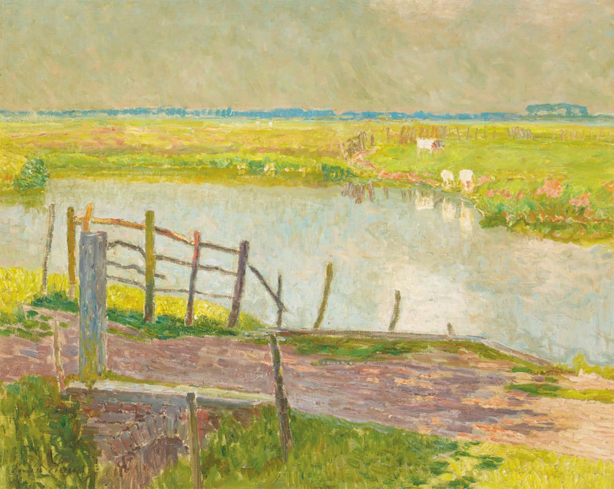 ARTXLXXBN Famous Art Print Poster Vintage Wall Art the Fence by Emile Claus Canvas Art Poster for Home Decor 60x90cm