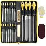 Topec 26 PCS Metal File Set, Grade T12 Forged Alloy Steel, Flat/Triangle/Half-round/Round File Set for Metal Work, Ideal Wood Rasps for Woodworking