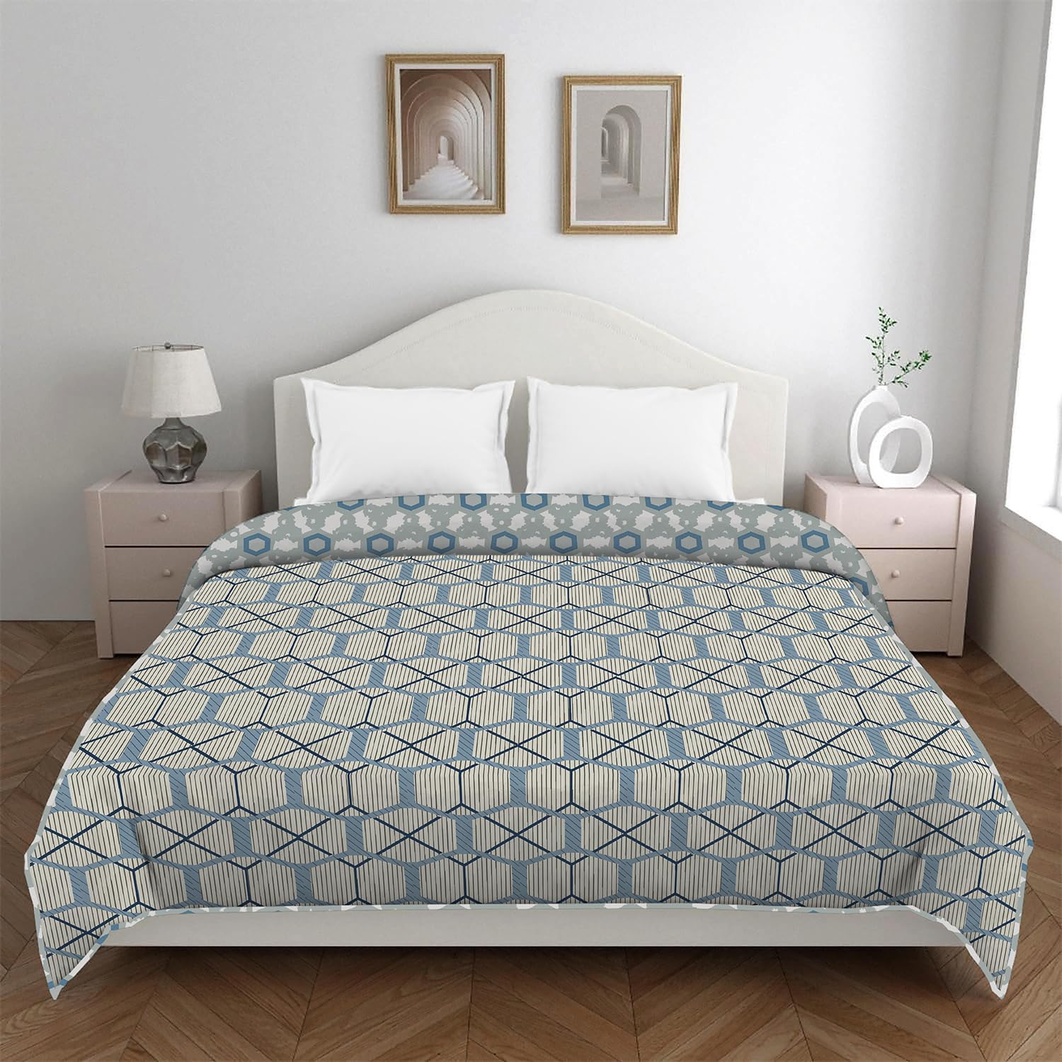 amazon basics Polyester EW Dohar | Double Bed | Highly Breathable | (Grey) (220 x 240 CMS)