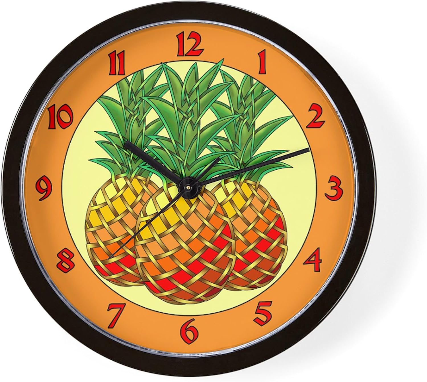 CafePress Pineapple 10" Wall Clock for Livingroom, Kitchen, or Office