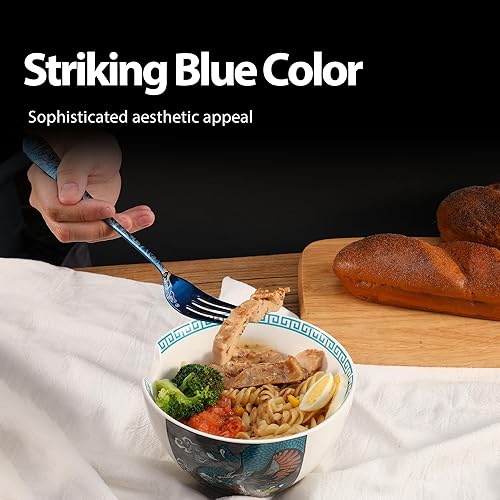 Miniatura 6 de Juego de Cubiertos Wave de 20 Piezas, Juego de Cubiertos de Acero Inoxidable, Servicio para 4, Utensilios para Hogar, Cocina, Boda, Grabado Láser,