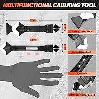 Vista 4 de Saker Herramientas de calafateo de silicona, herramienta de acabado de sellador 3 en 1, raspador de eliminación de lechada