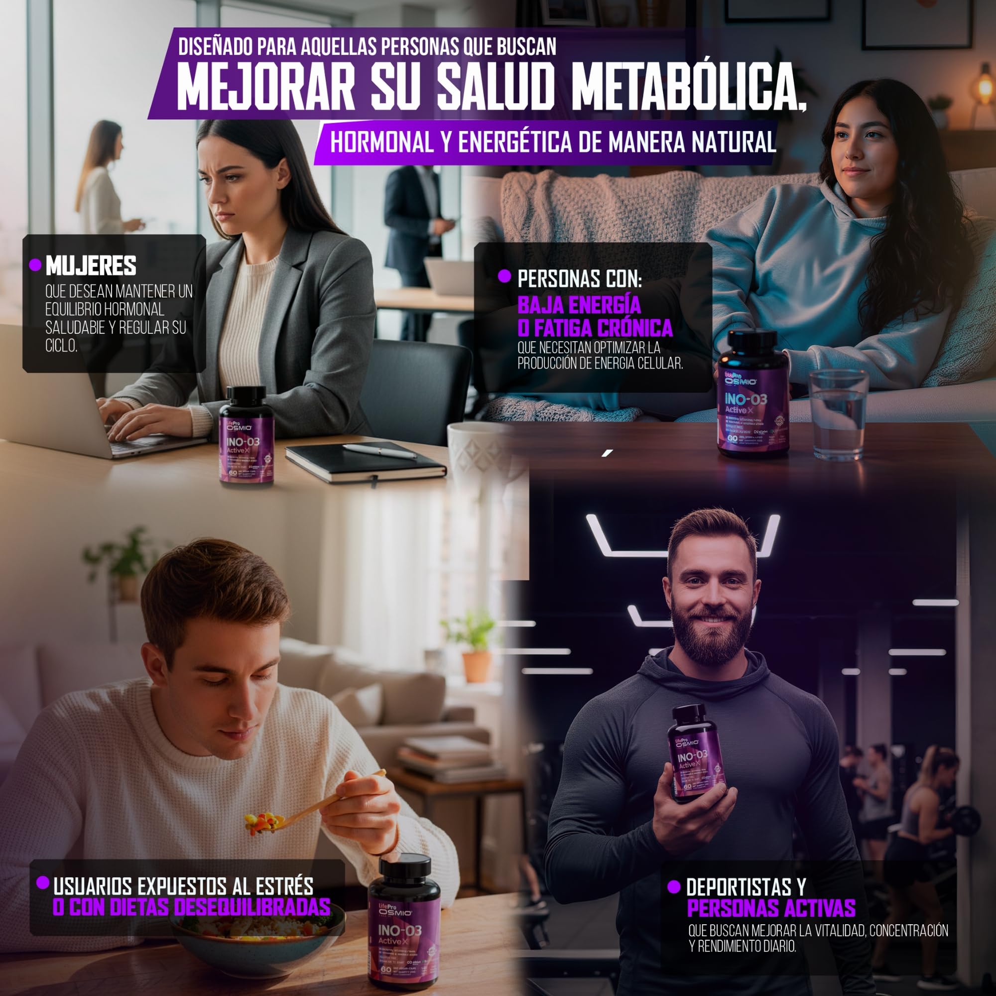 Life Pro Inositol Myo & D-Chiro Inositol 4240mg – Favorece el Equilibrio Hormonal Femenino y Metabólico, Energía Celular y Vitalidad, 180 Cápsulas, Suplemento con CoQ10, BioPerine, Vitaminas B y D3