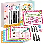 Large Magic Grooved Writing Practice for Kids 3-5 – Spanish Edition | Grooved Writing Books Ages 6-8, Handwriting Practice for Kids 5-7, Preschool Tracing Workbook for Boys & Girls