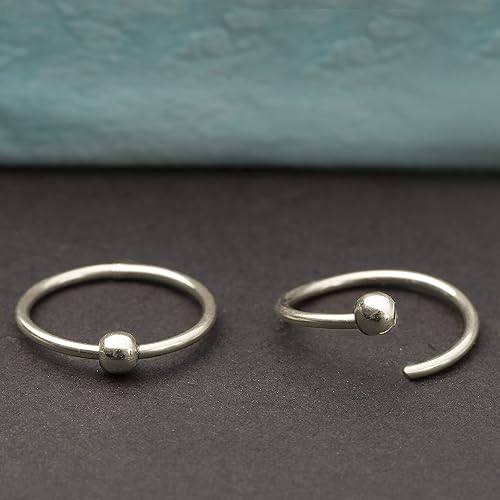 Vista 49 de 14k Gold Filled White Opal Nose Ring - 20 Gauge Cartilage Earring with 8-9mm Hoop Diameter - Perfect Piercing Jewelry for Women and Men