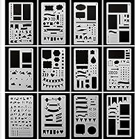 Algopix Similar Product 6 - 12 Pcs Journal Stencil Plastic Planner