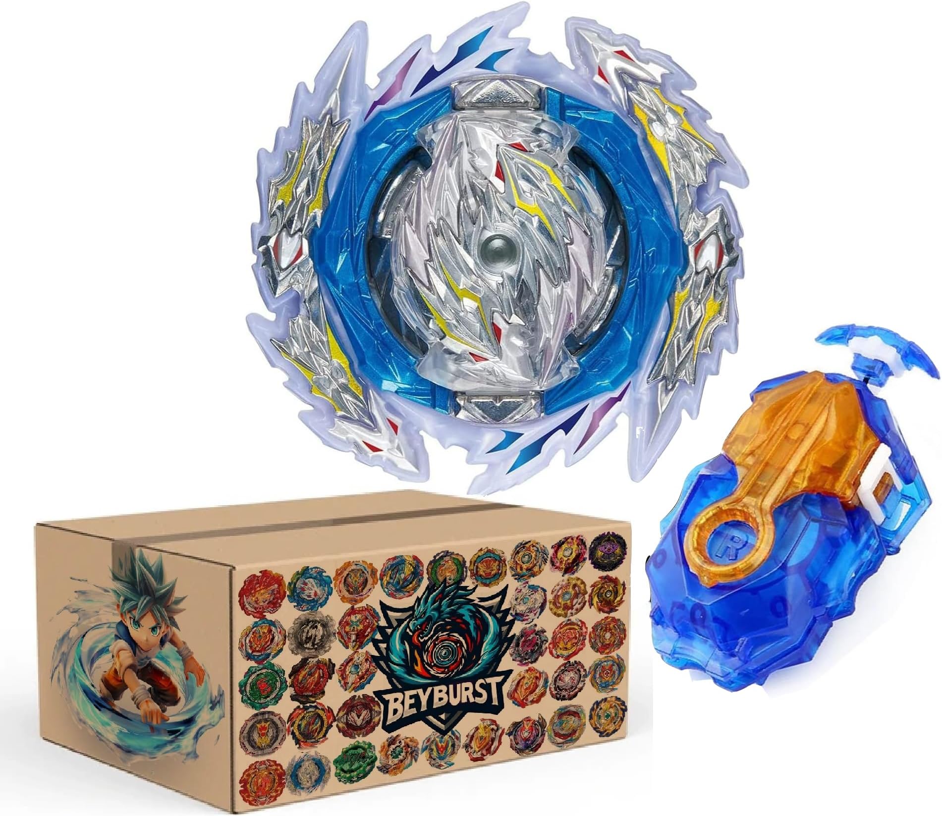 B189 Guilty Longi Karma Metal Destroy-2 + L Gear + B-184 DB Custom Bey Launcher LR Combo Pack 2