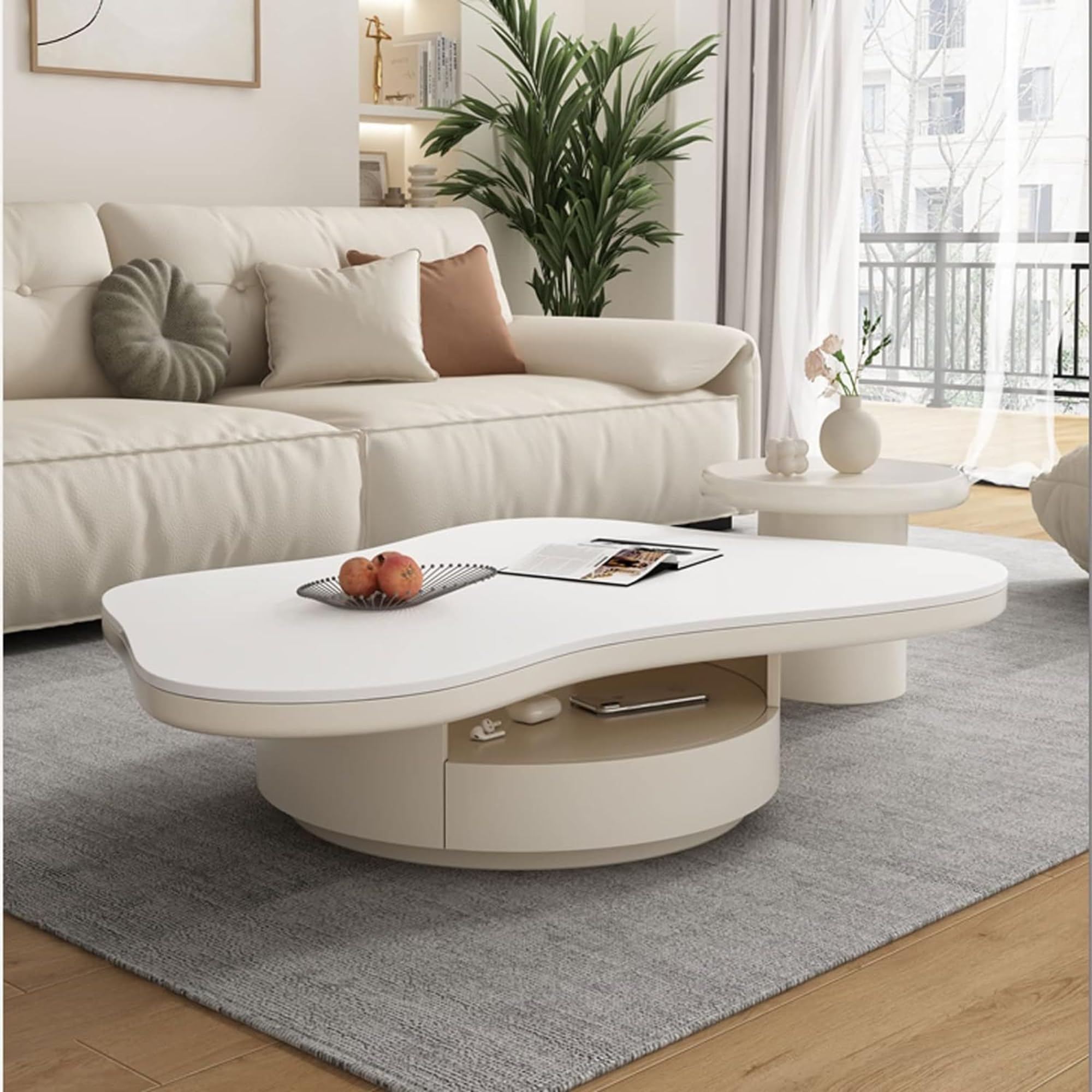 Wooden Twist Craggy Modern Butterfly Design Coffee Table with Convenient Storage 1 Drawer Provides Plenty of Space for Your Coffee, Snacks, and Decorative Items