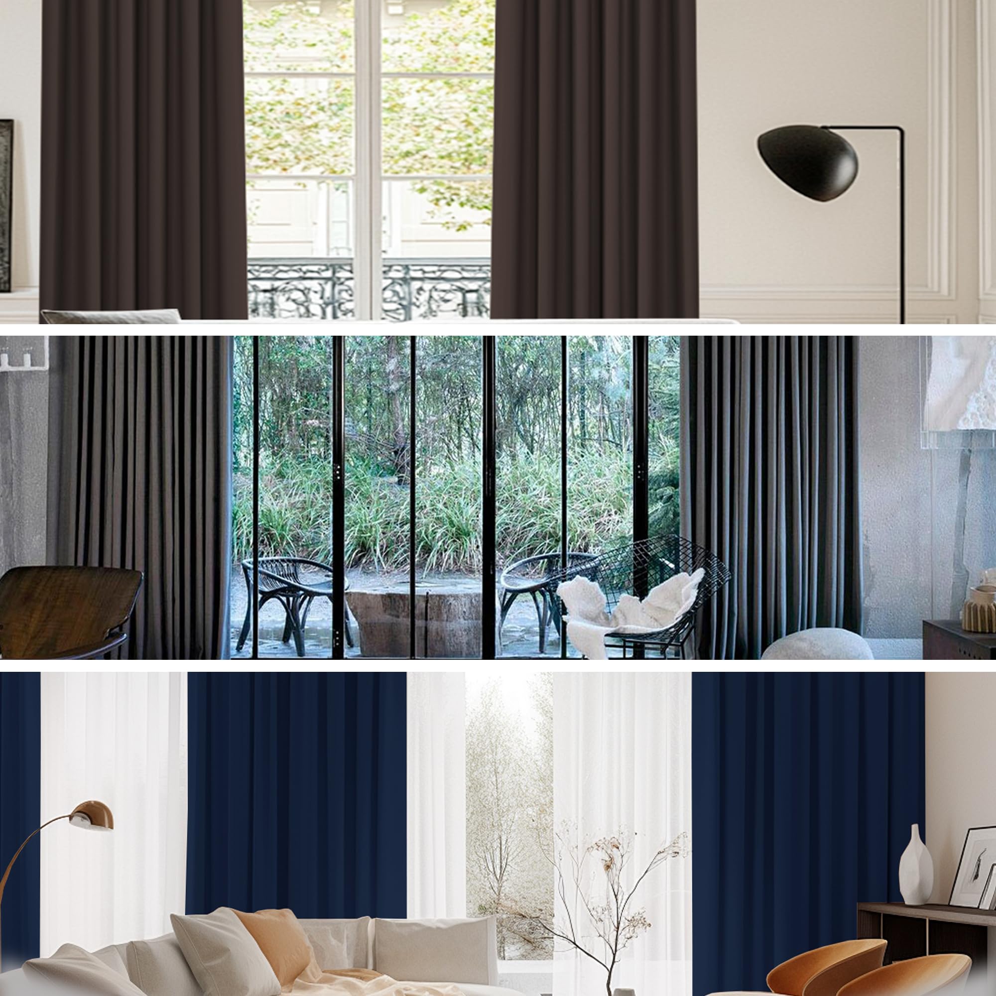 Cortinas extra cálidas reductoras de ruido, 150 x 100 cm, suaves y ligeras, con ojales en la parte superior, lavables, ideales para hoteles y dormitorios, 1 juego de protección para el invierno