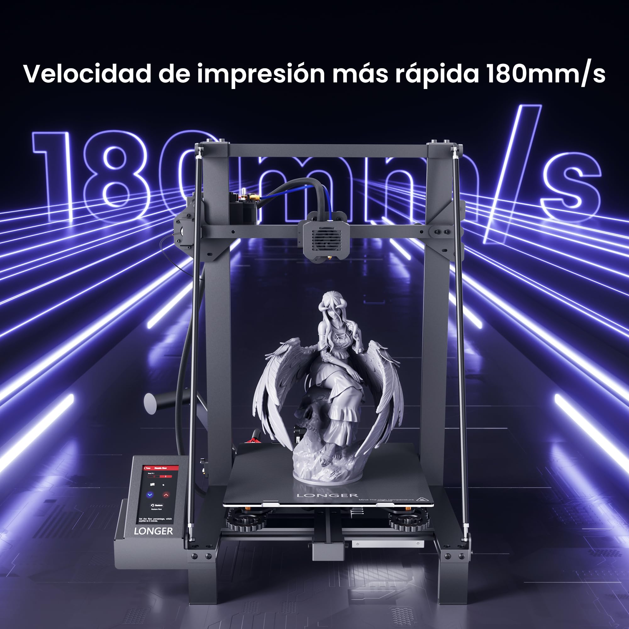 LONGER Impresora 3D LK5 Pro, Gran Tamaño de Impresión 300 * 300 * 400mm, Impresora 3D con Pantalla Táctil de 4.3 Pulgadas, Código Abierto, 3.5X Más Rápida, Precisión de 0.1mm, Ideal para Principiantes