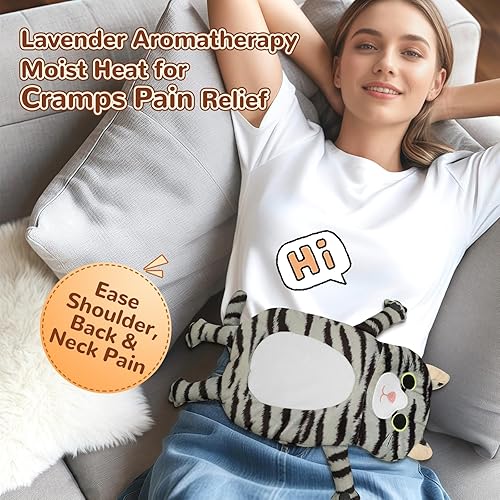 Vista 48 de Almohadilla térmica para microondas para aliviar el dolor, almohadillas térmicas para microondas de 17 x 9 pulgadas para calambres, dolor