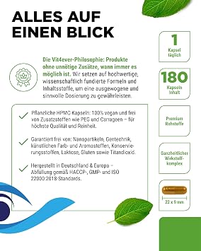 vit4ever Eye Vitamin Complex - 180 Capsules - High Dose For 6 months with lutein zeaxanthin blueberry extract beta-carotene vitamin A & vitamin B2 laboratory tested vegan