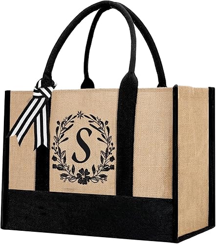 Bolsa de mano personalizada de yute para mujeres, regalos para el día de la madre, regalo de Navidad de cumpleaños para mujeres y amigas