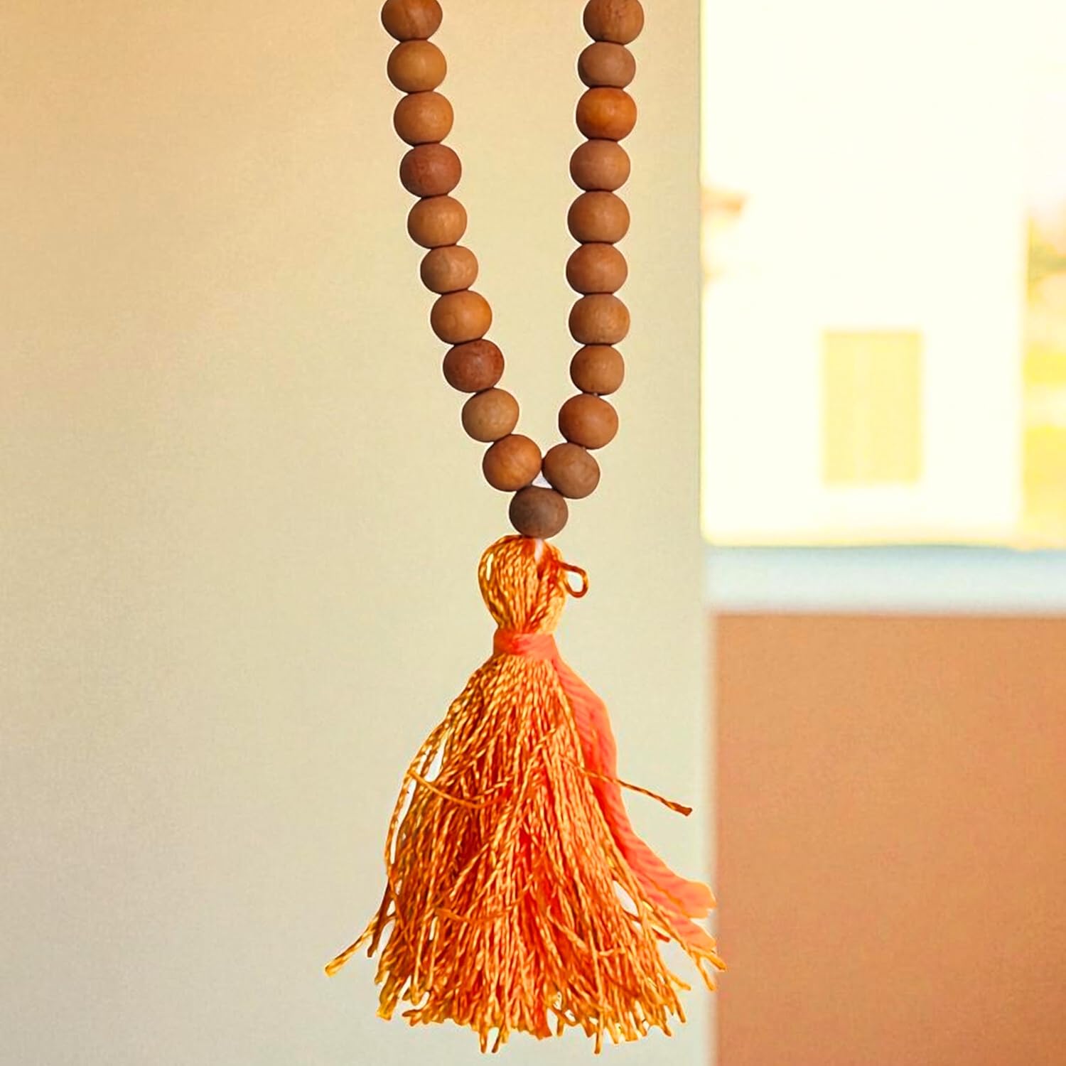 Genuine Sandalwood Tibetan Japa Mala 108+1 Beads 6mm | Chandan Prayer & Meditation Mala for Mantra Chanting, Yoga, Spiritual Jewelry | Wearable as Necklace or Bracelet, Naturally Fragrant - Image 5