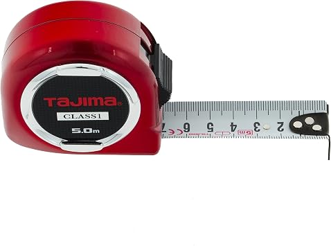 Tajima H1550MW Class 1Hi Lock Measuring Tape, Red, 5 m x 25 mm