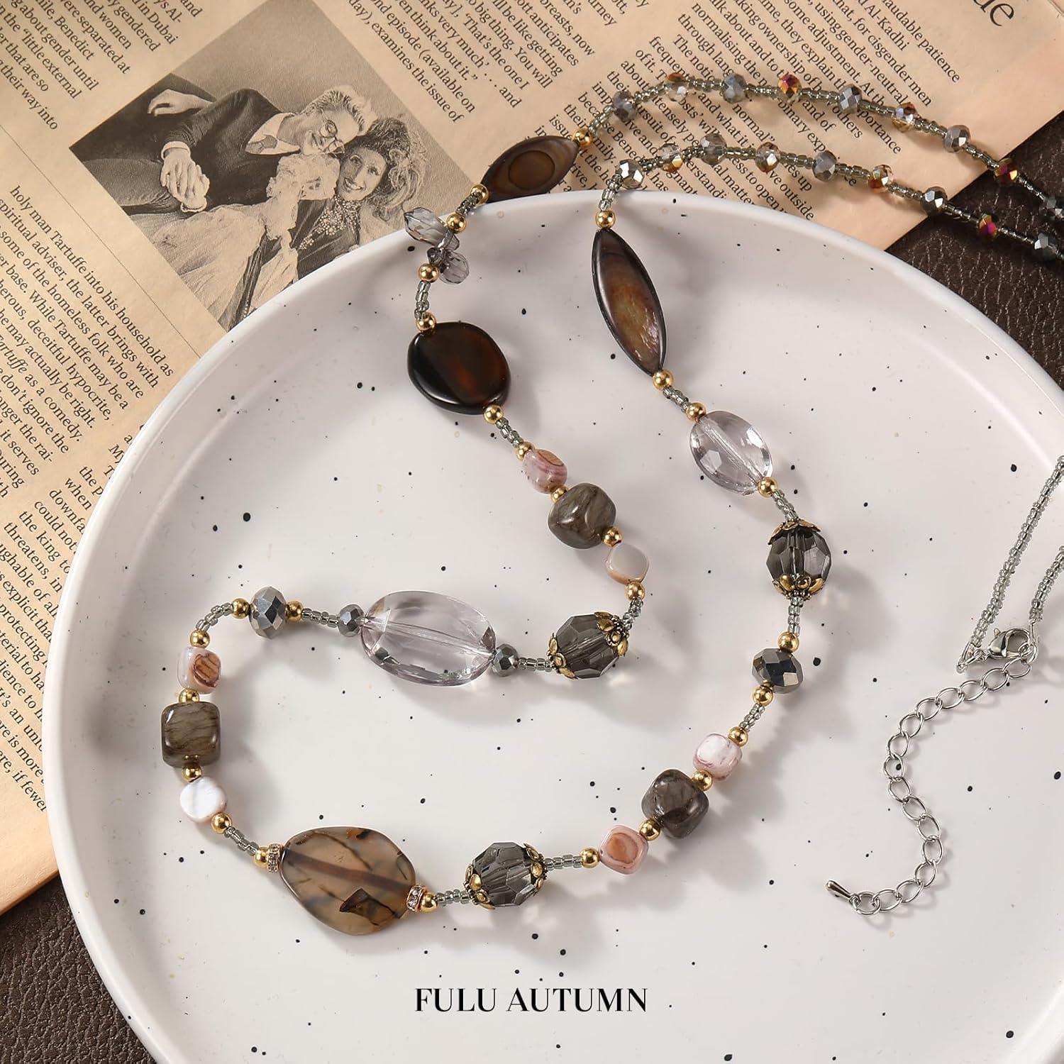 FULU AUTUMN Long Necklaces for Women Trendy Long Chunky Beaded Necklace Boho Fashion Costume Jewelry Mothers Day Gifts for Her - Image 2