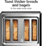 Hamilton Beach 4-Slice Toaster, Stainless Steel, Extra-Wide Slot Toaster with Sure-Toast One-Slice Technology, Bagel Setting, Toast Boost, Auto Shutoff, 24798 | Browning Control With 7 Shades | Auto Shutoff | Bagel & Cancel Buttons | Toast Boost | Wi