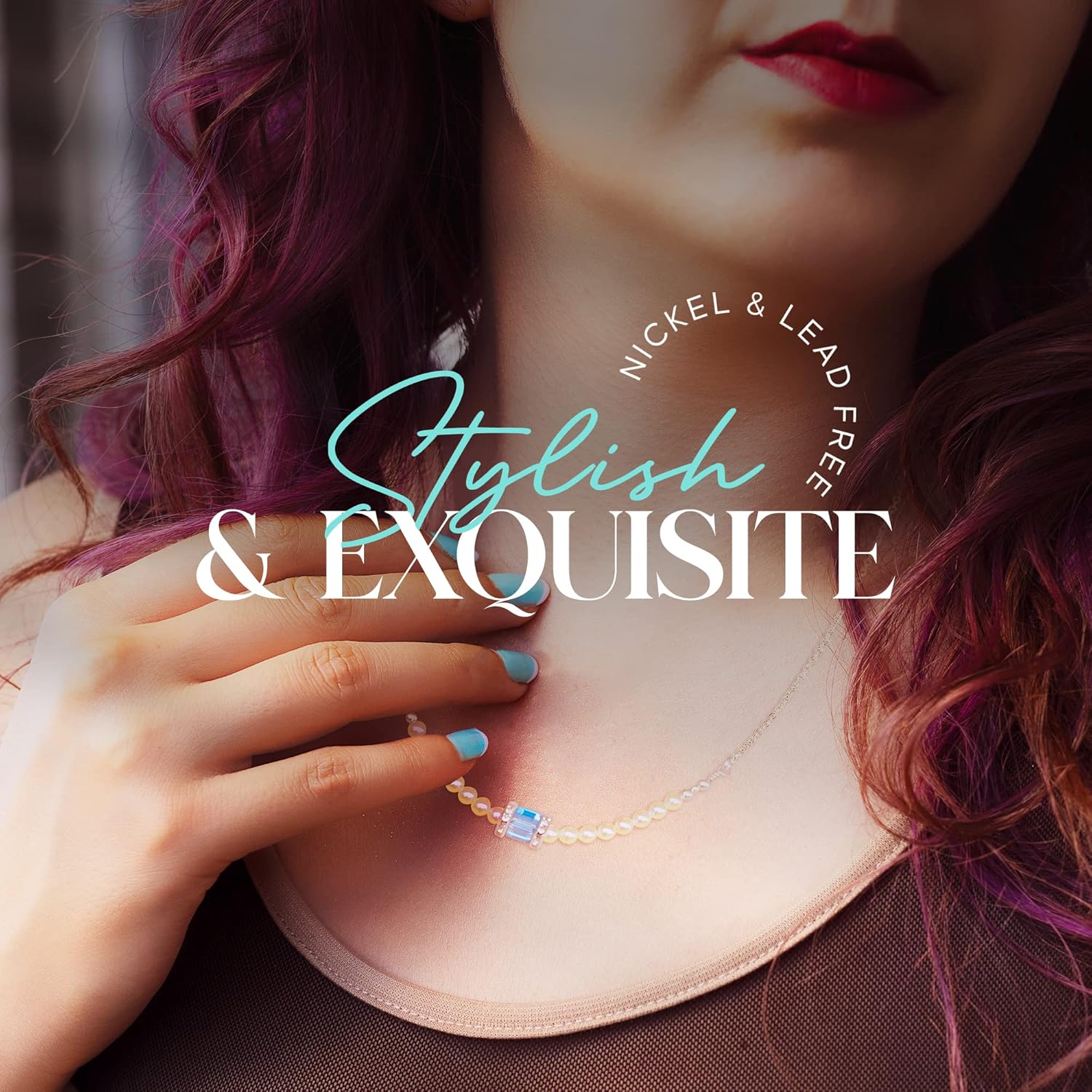 Personalized Crystal and Pearl Bar 16th Birthday Necklace | Jan Feb Mar Aprl May Jun Jul Aug Sept Oct Nov Dec | 16" Sterling Silver Chain |