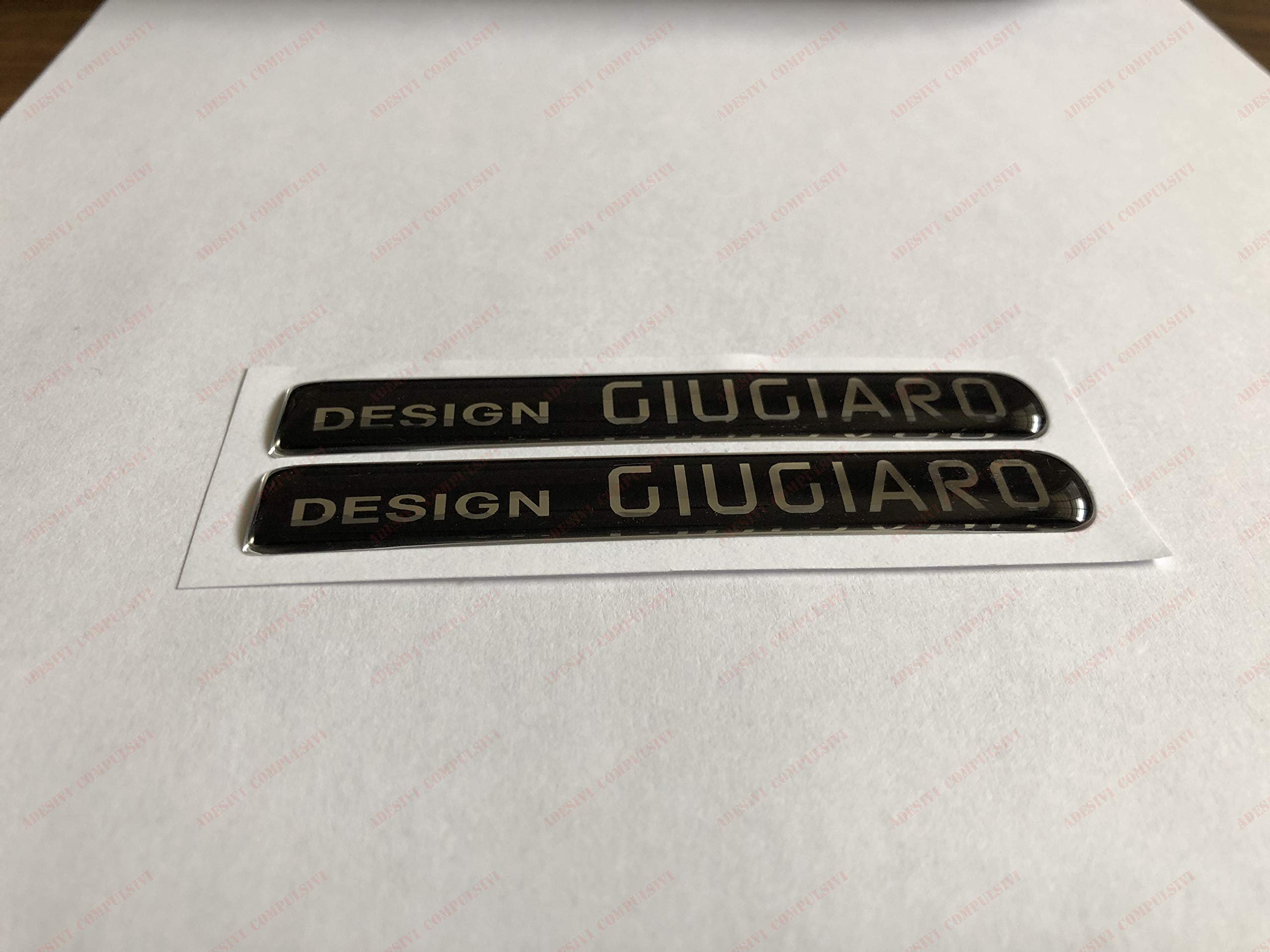 Stemma Logo Design GIUGIARO. Coppia Adesivi resinati. Black Limited Edition