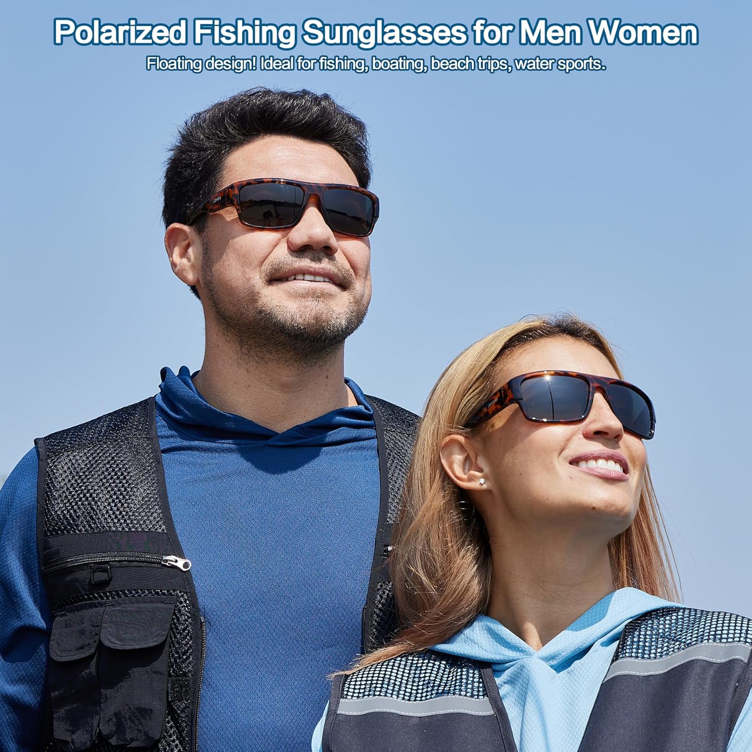 Jefoo Polarized Sunglasses for Men Women, Fishing Cycling Running Driving Golf Sports Floating Square Glasses UV Protection - Image 2