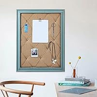 Vista 6 de Tablero de anuncios de tela SOFE, tablero de notas de 21"×27", grandes tableros de corcho para paredes con marco azul rústico, tablero de visión