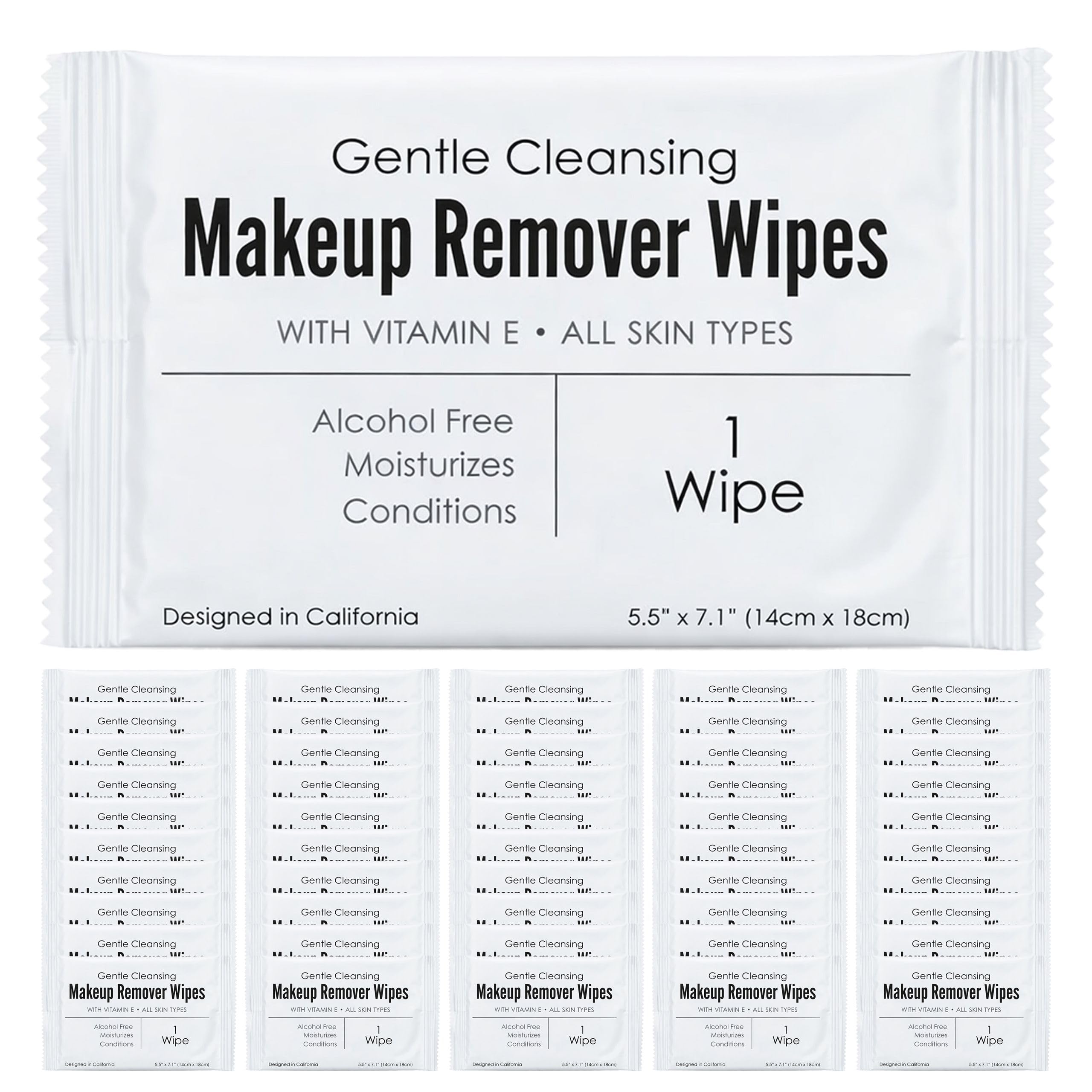 World Amenities Individual Makeup Remover Wipes, 50 Individually Wrapped 50 Count
