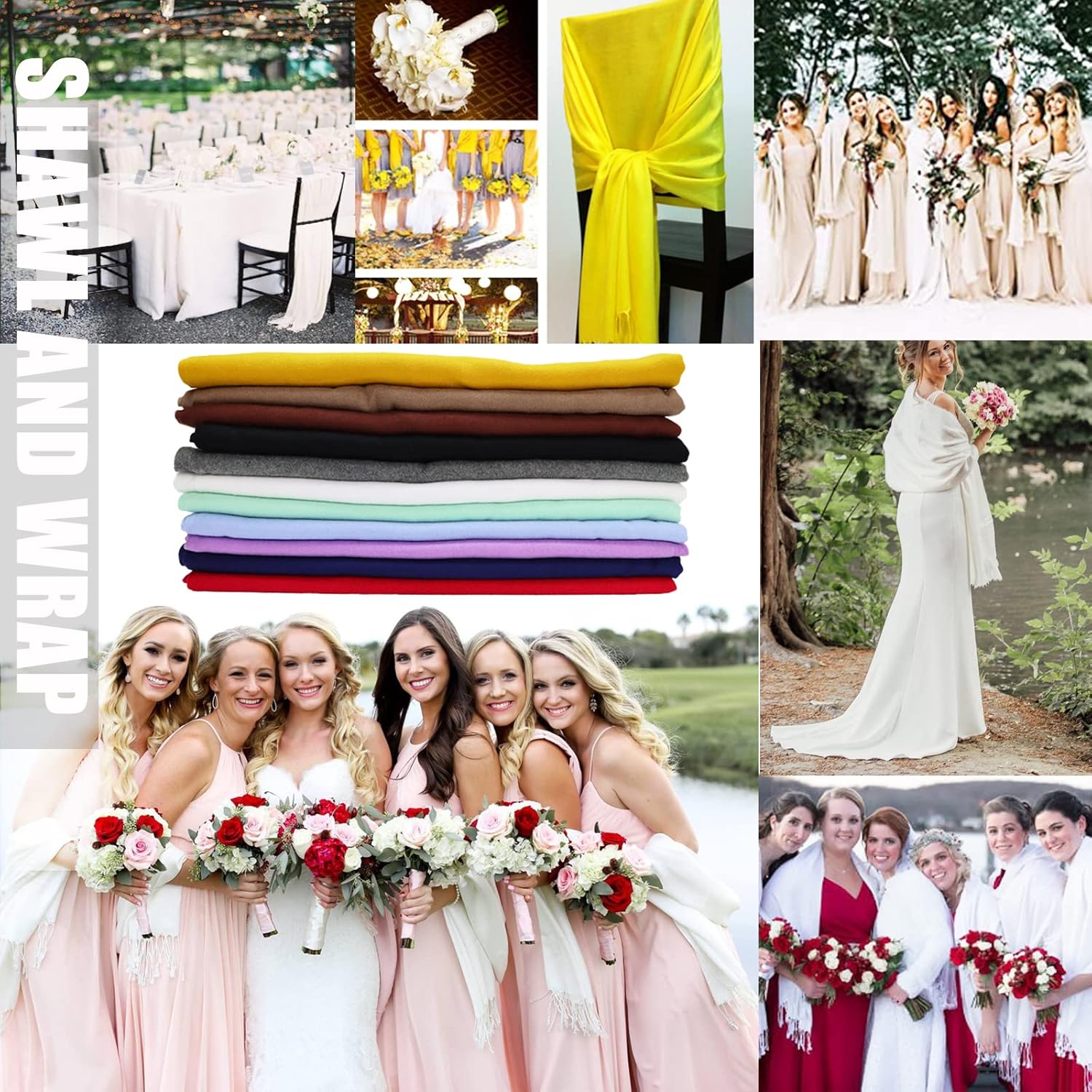 Gragengs Pashmina Shawls and Wraps Scarfs for Women Wedding Party Winter Warm Long Solid Color - Image 6